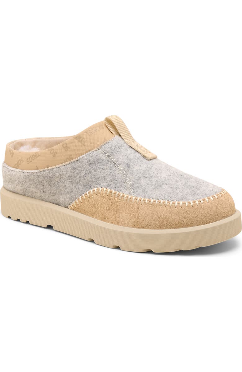 SOREL Byways<sup>™</sup> Faux Fur Lined Mule Slipper, Main, color, Bleached Ceramic/ Ceramic