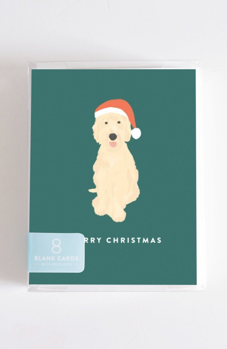 Joy Paper Co. Santa Doodle Christmas Boxed Set of 8 Cards, Alternate, color, Santa Doodle