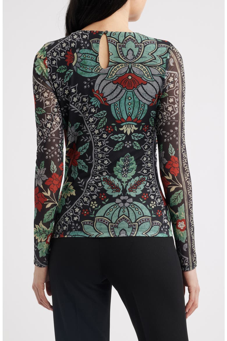 The Delilah Mesh Top, Alternate, color, DIANAS GARDEN PRINT