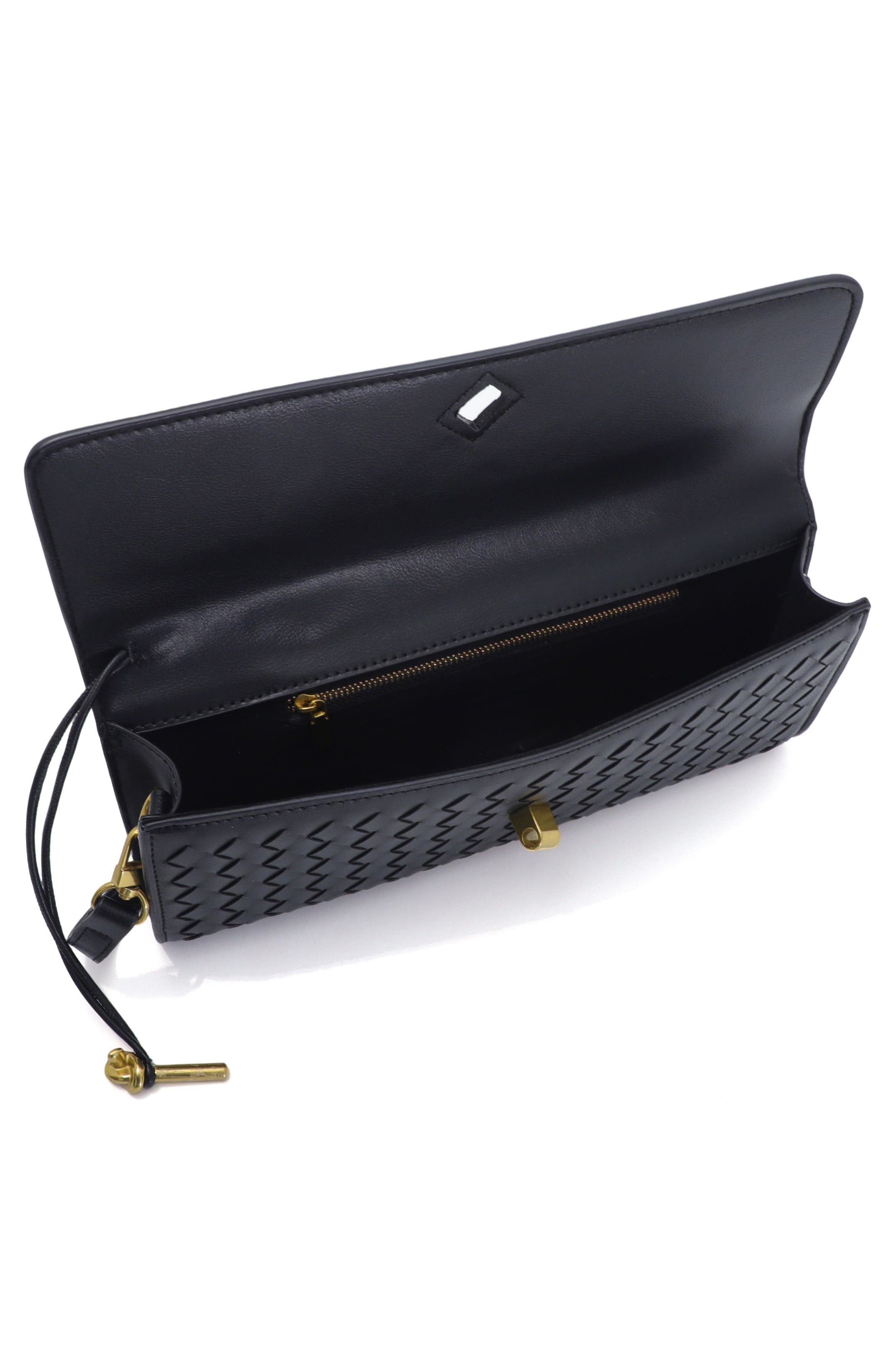 Adornia Black Woven Baguette Bag, Alternate, color, 