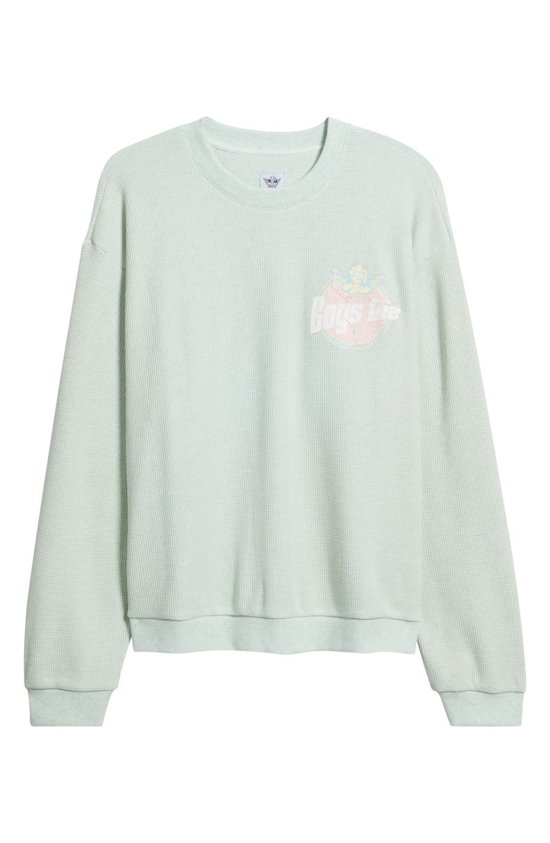 BOYS LIE Breakfast Beers Kara Thermal Sweatshirt, Alternate, color, Sage