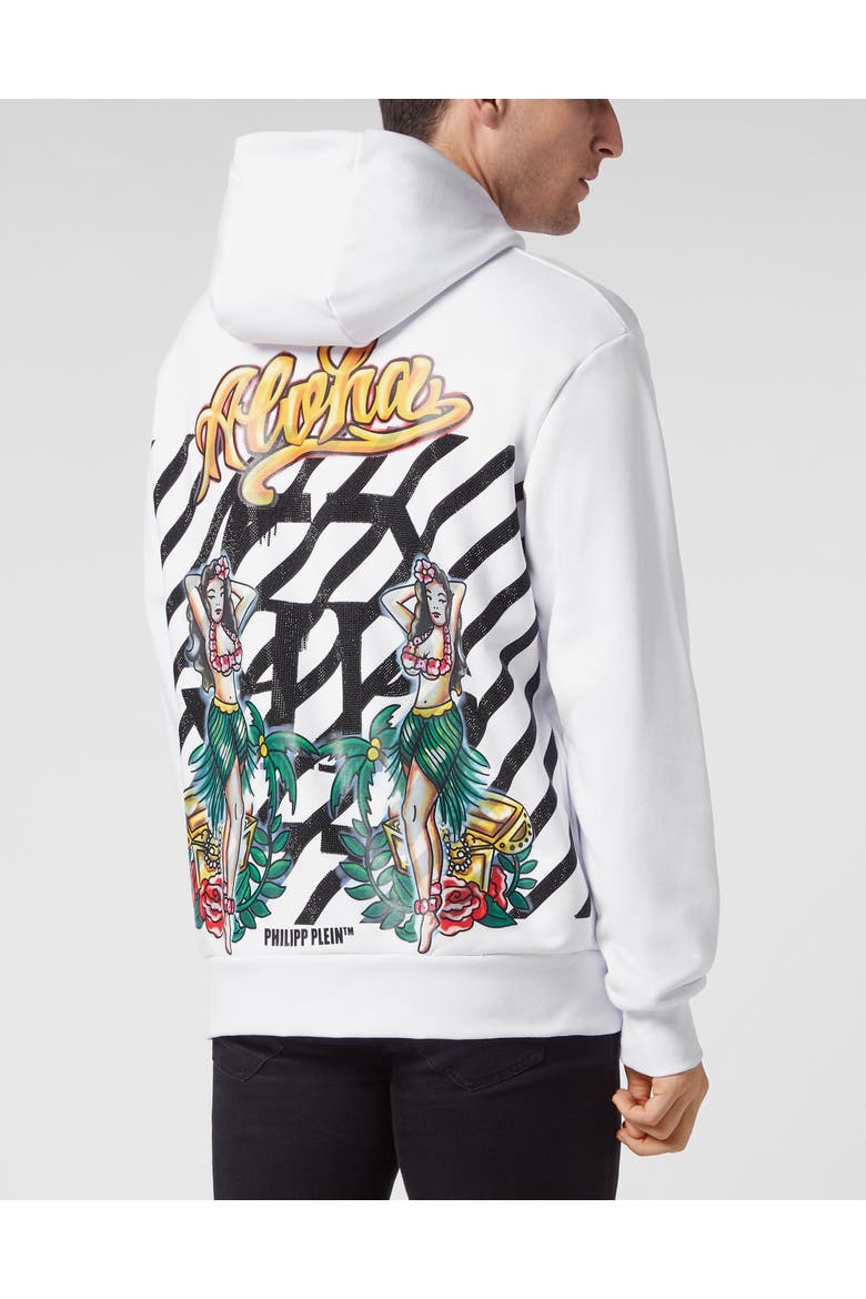 Hoodie Sweatshirt Hawaii Men, Alternate, color, white