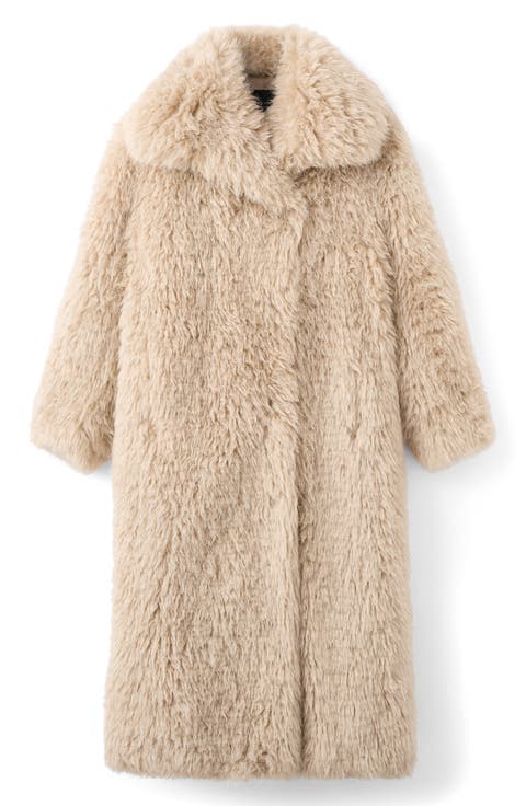 Faux Fur Longline Coat