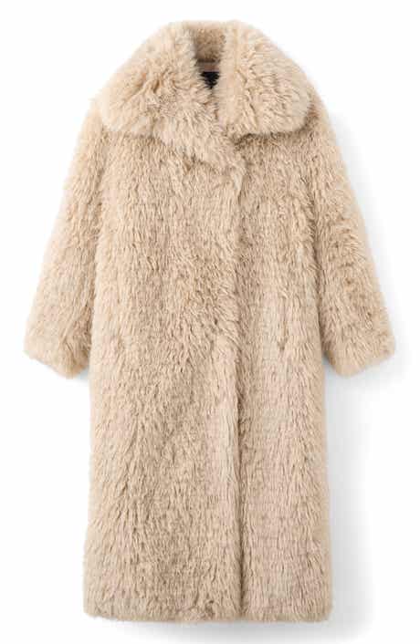 MANGO Faux Fur Longline Coat