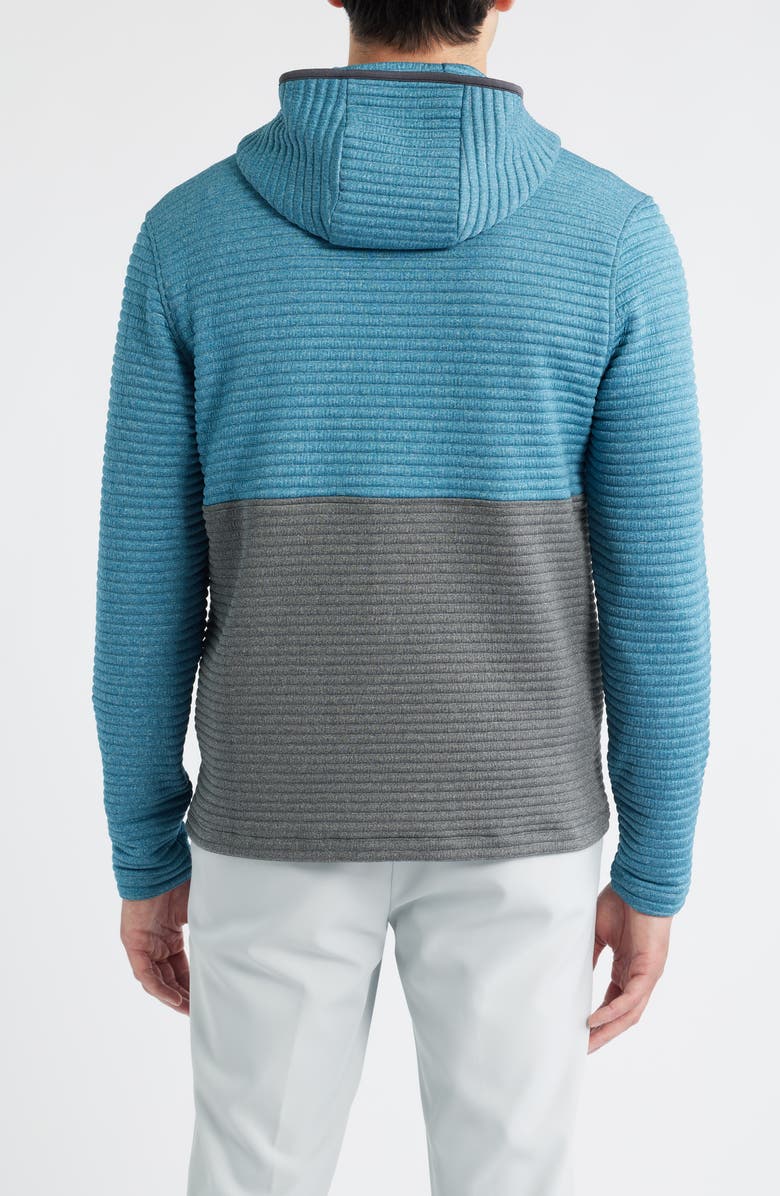 johnnie-O Werner Rib Colorblock Half Zip Hoodie, Alternate, color, Mercury