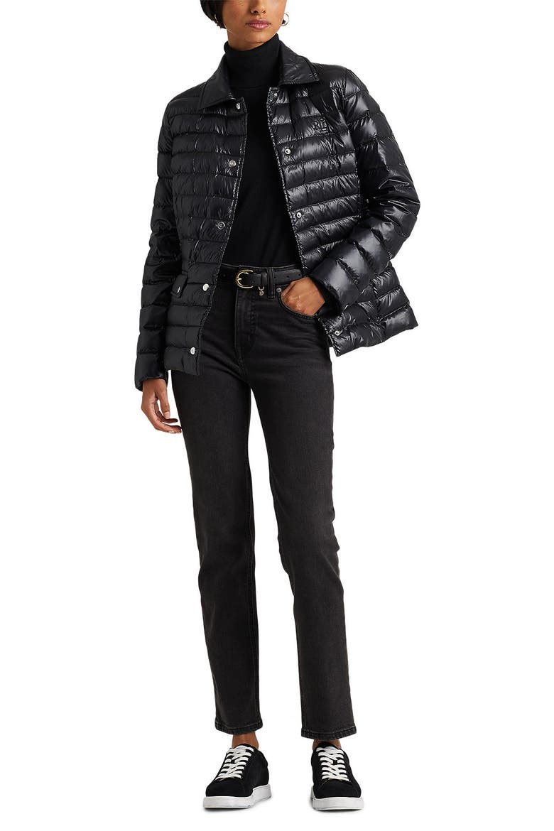 Down Puffer Jacket, Alternate, color, BLACK