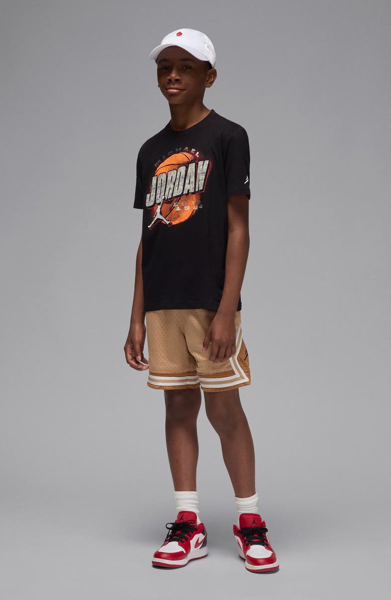 Jordan Kids' Distressed Chrome T-Shirt, Alternate, color, Black