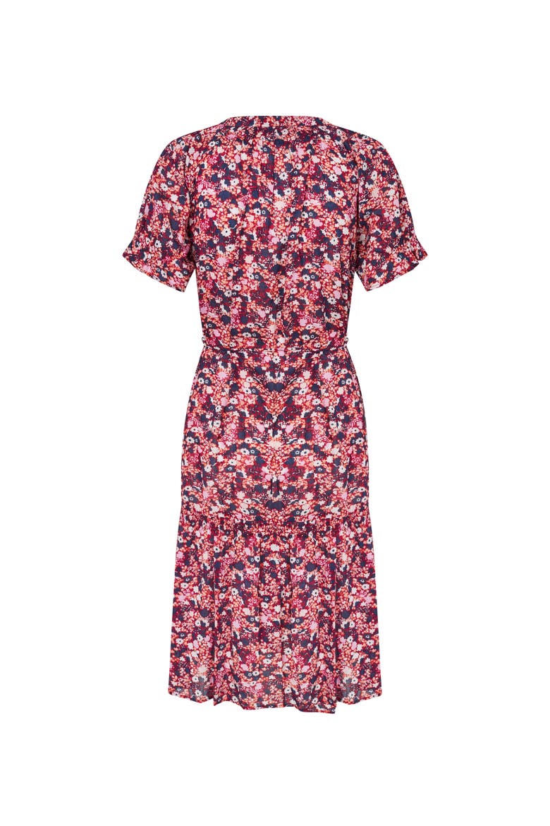 Manorenthis Floral Midi Dress, Alternate, color, Beet Red