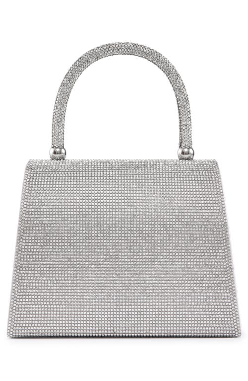 Lady Couture Rhinestone Top Handle Evening Bag In Silver