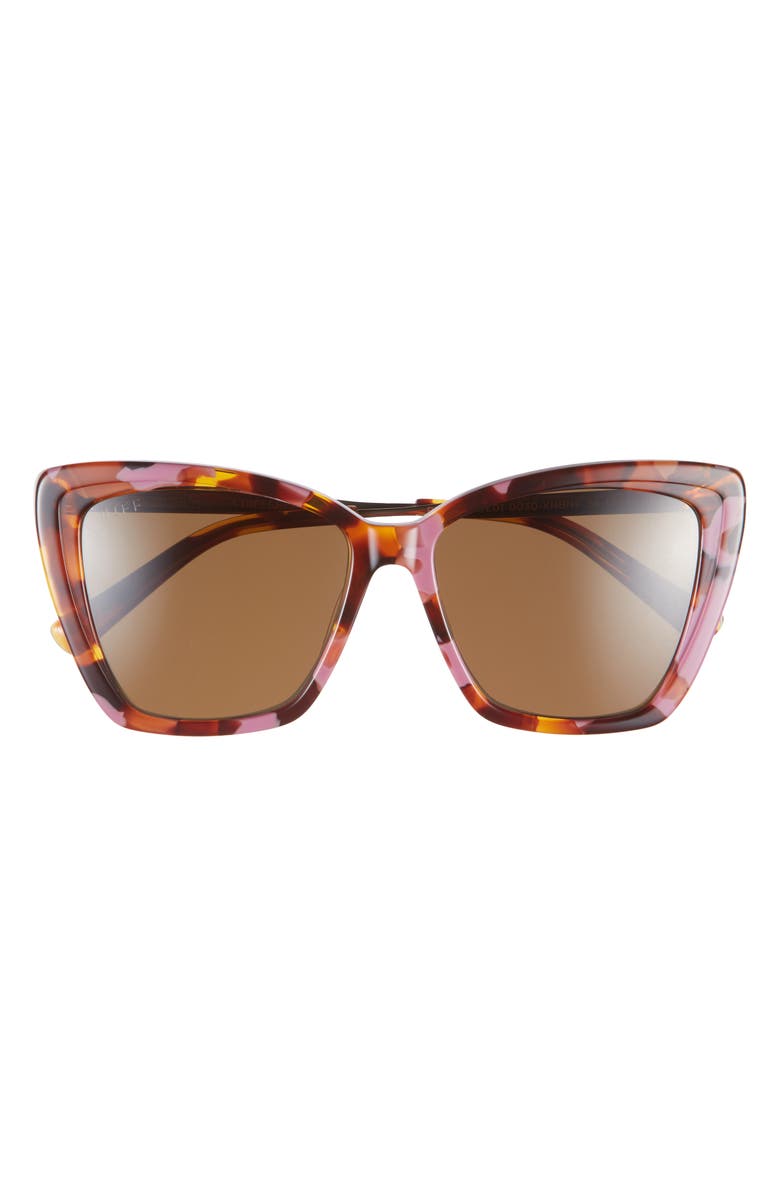 DIFF Becky II 56mm Polarized Cat Eye Sunglasses, Main, color, Brown
