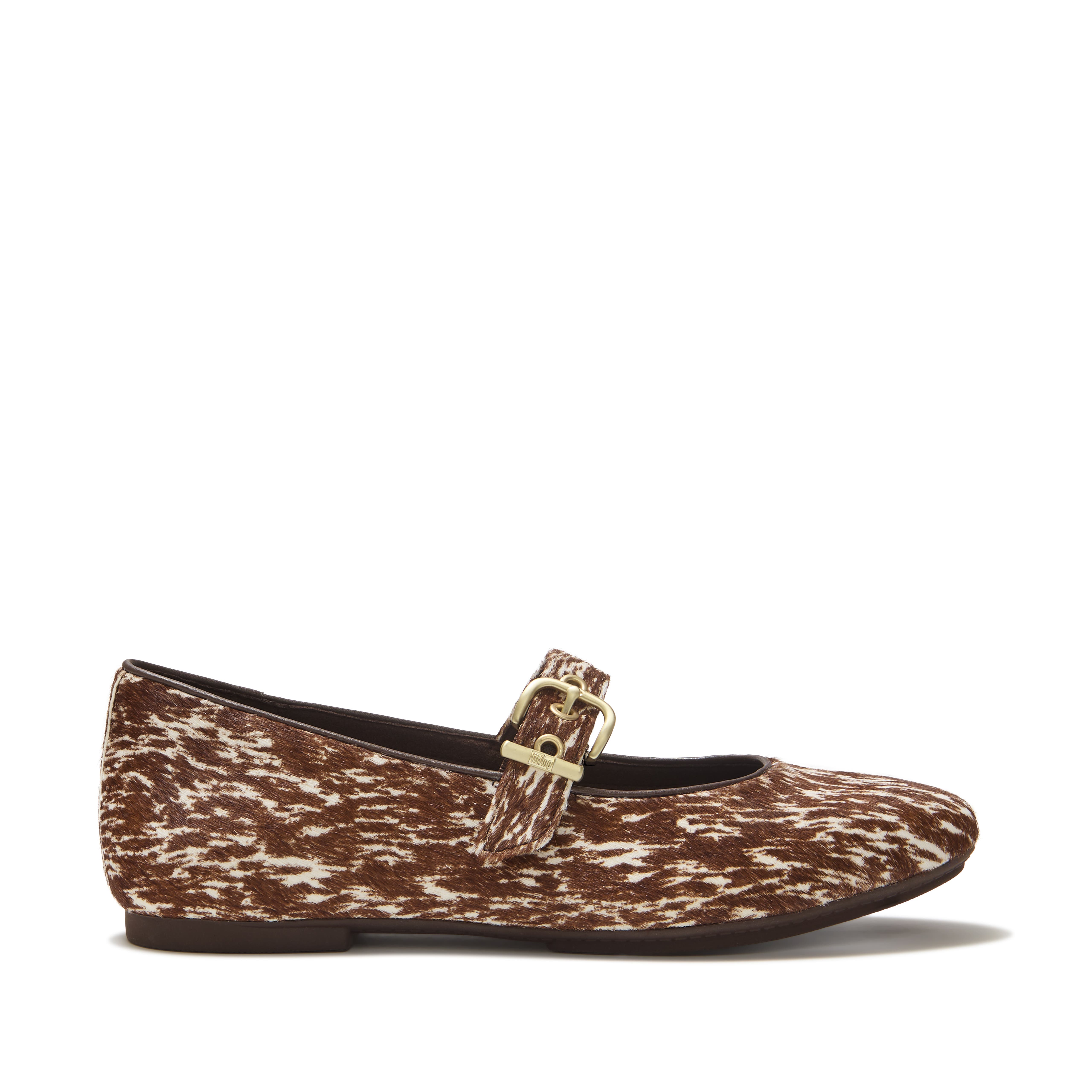 Delicato Pony Cow Mary Janes, Alternate, color, Brown/White