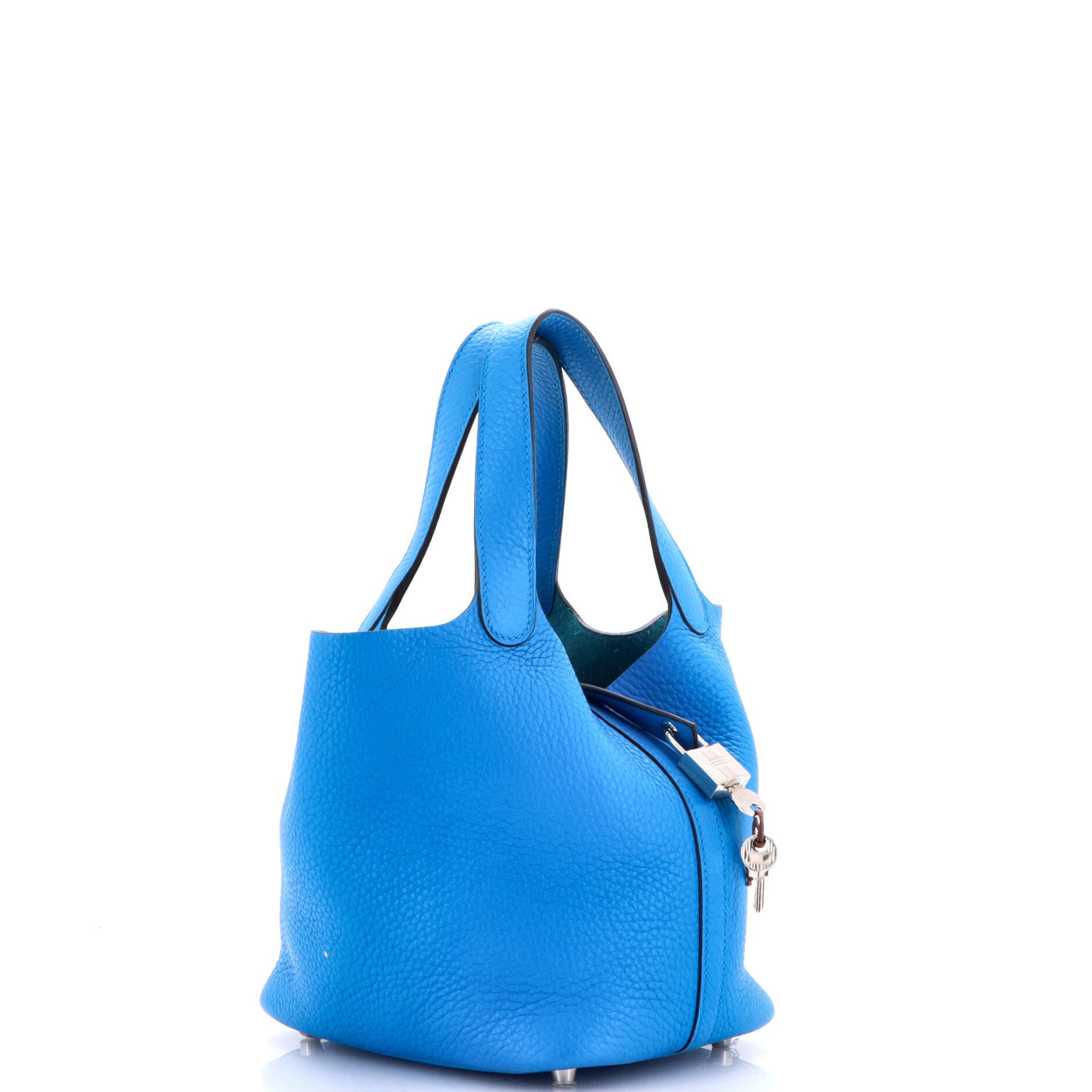 Pre-Owned Hermes Picotin Lock Bag Clemence PM, Alternate, color, Bleu Zanzibar