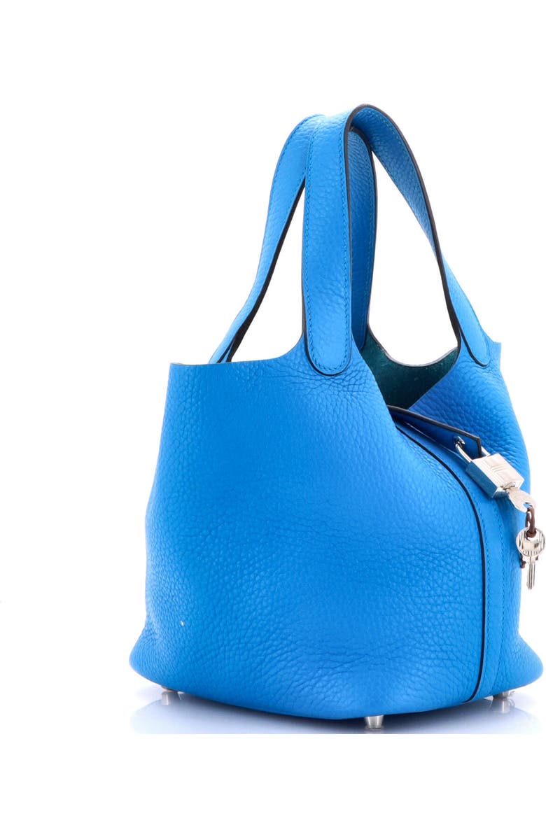 Pre-Owned Hermes Picotin Lock Bag Clemence PM, Alternate, color, Bleu Zanzibar