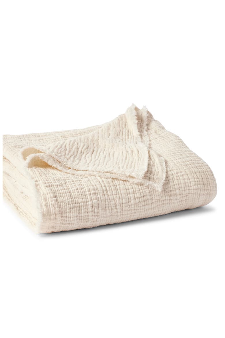Topanga Organic Cotton Matelasse Throw Blanket, Main, color, UNDYED