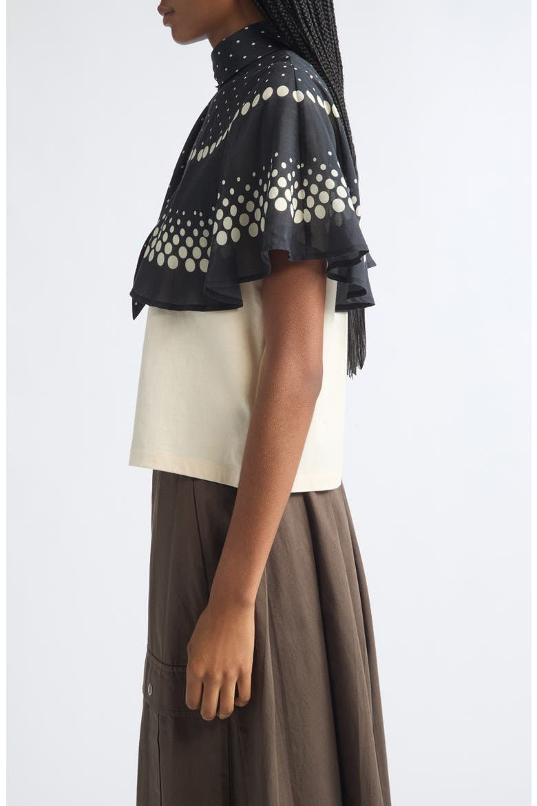 Elly Polka Print Cape T-Shirt, Alternate, color, BLACK MULTI
