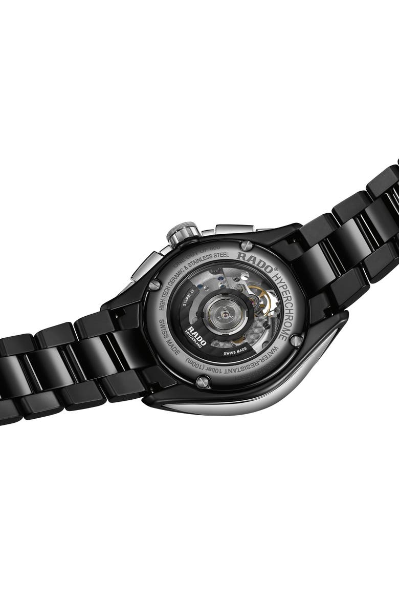 RADO HyperChrome Exhibition Automatic Chronograph Bracelet Watch, 45mm, Alternate, color, 