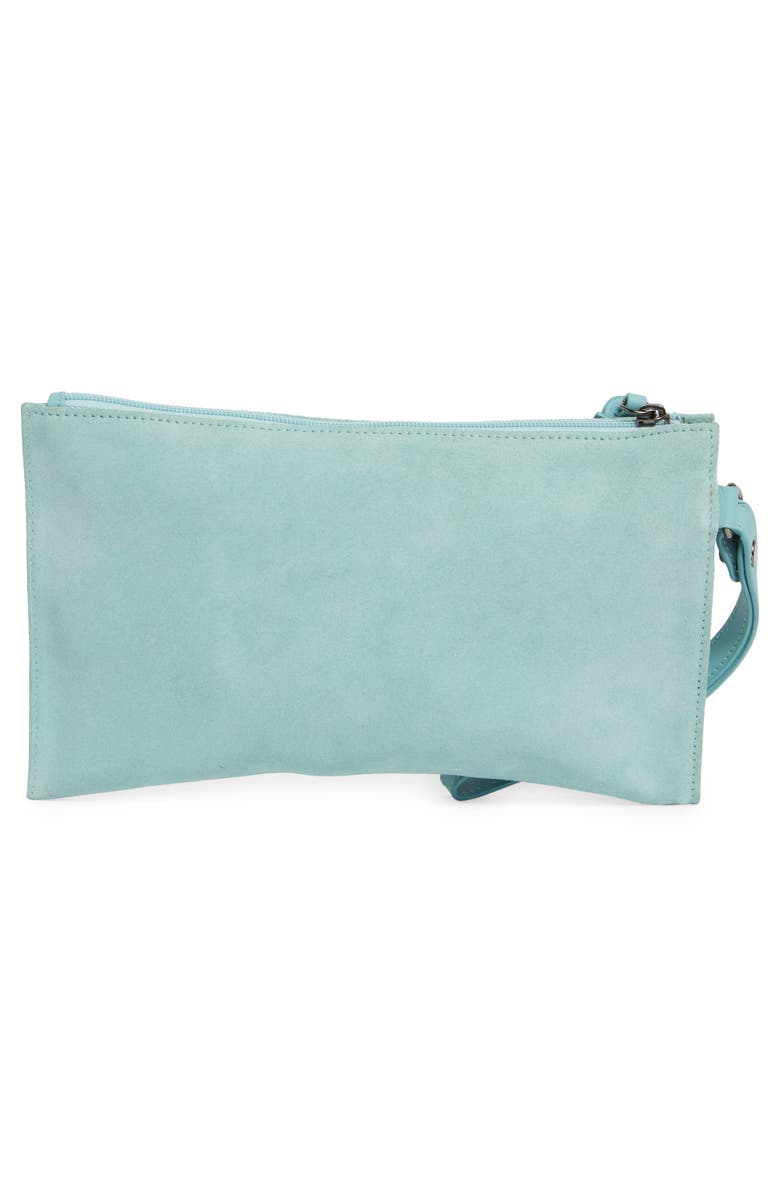 Longchamp Leather Wristlet, Alternate, color, Aqua