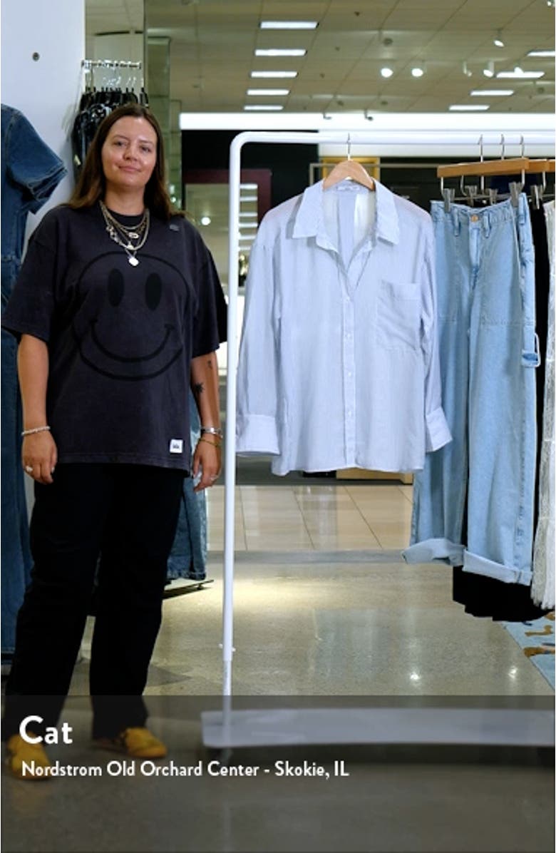 Zaro Stripe Oversize Button-Up Shirt, sales video thumbnail