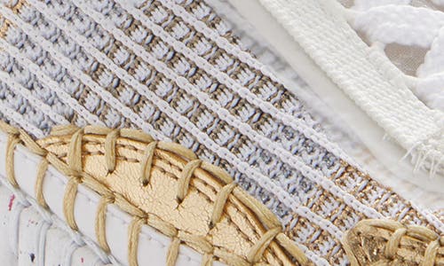 Chloé Nama Embroidered Metallic Leather And Mesh Sneakers In Gold