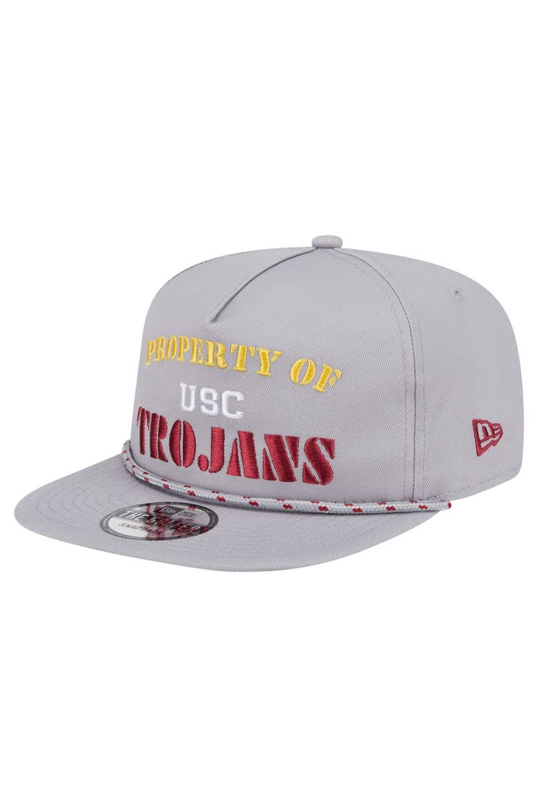 Men's New Era Gray USC Trojans Golfer Vintage Adjustable Hat, Alternate, color, Gray