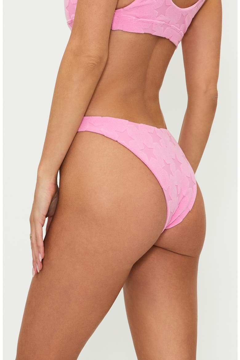 Kaylin Rib High Cut Bikini Bottoms, Alternate, color, PRISM PINK STAR