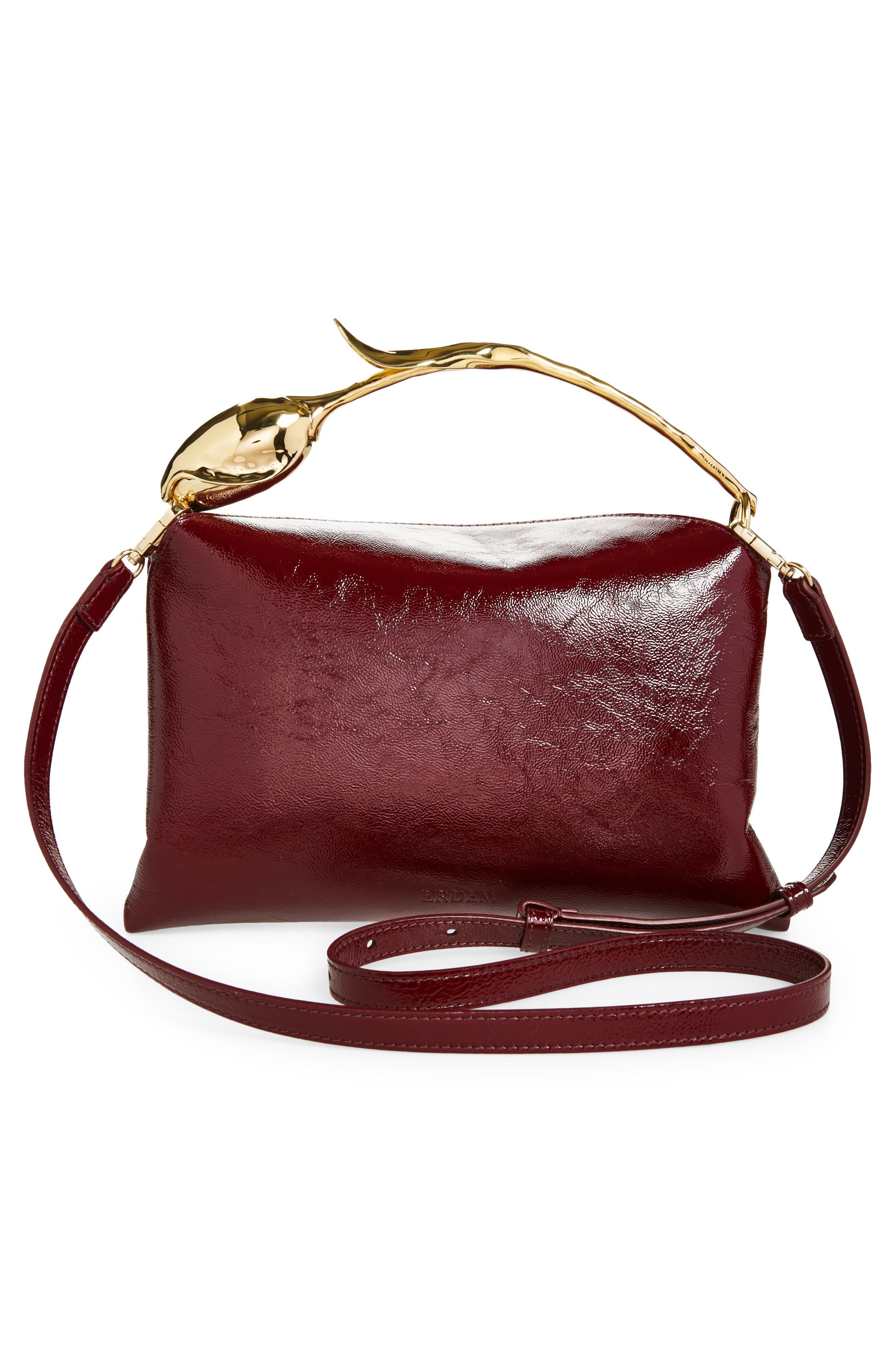 Erdem Medium Bloom Leather Handbag, Alternate, color, 