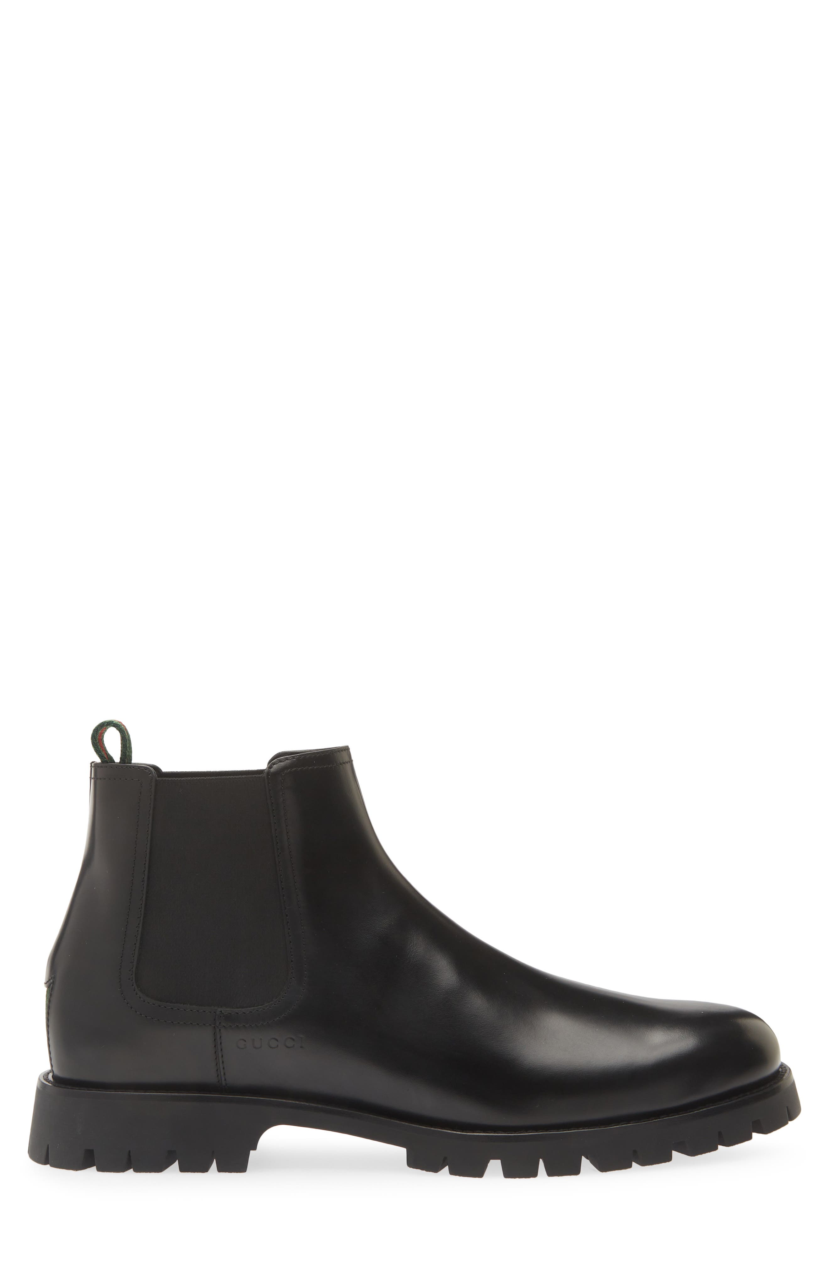 Sylke Leather Chelsea Boot, Alternate, color, BLACK/BLACK/VRV/VRV