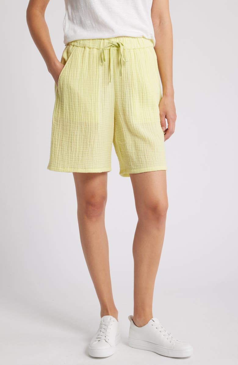 Eileen Fisher Organic Cotton Drawstring Shorts, Main, color, Citrus