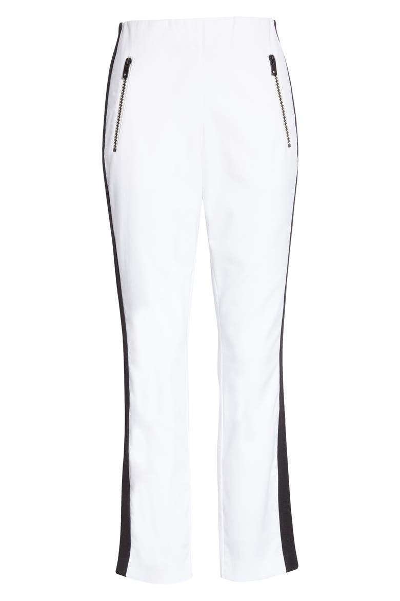 Simone Side Stripe Ankle Pants, Alternate, color, WHITE