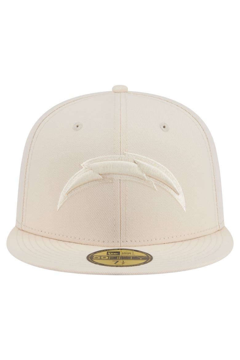 Men's New Era Cream Los Angeles Chargers Color Pack 59FIFTY Fitted Hat, Alternate, color, Cream