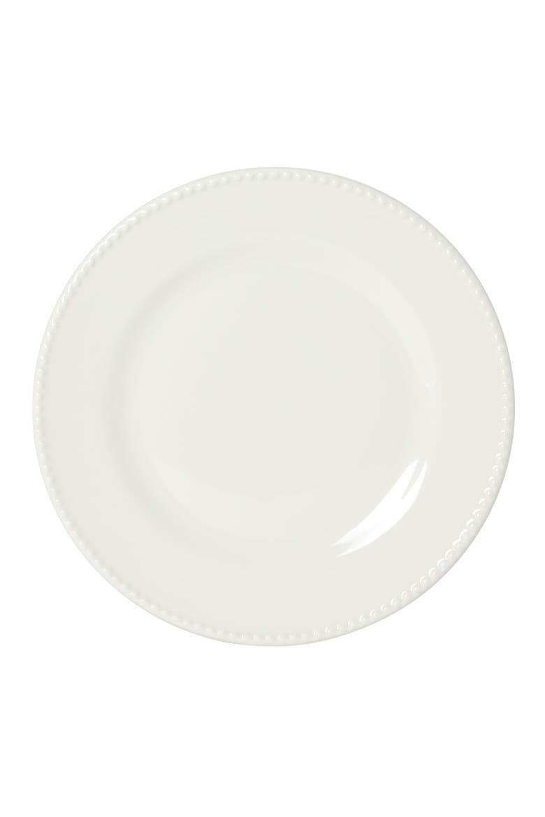 Caviara 12-Piece Beaded Rim Porcelain Dinnerware Set, Alternate, color, White