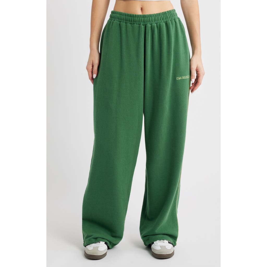 Iets Frans Harri Cotton Wide Leg Sweatpants In Green
