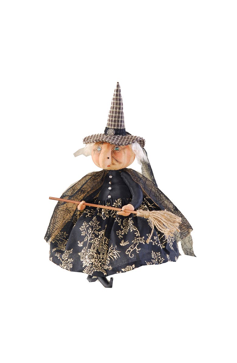 Gallerie II Naomi Witch Large Folk Art Halloween Figurine Doll 23", Main, color, Black