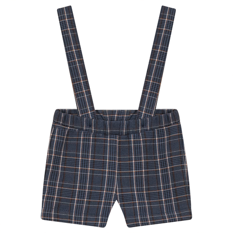 Boy Woven Plaid Overall with Removable Straps