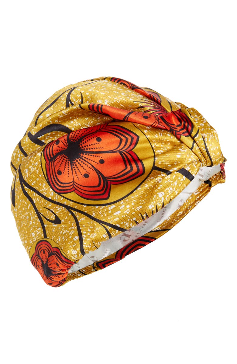 Grace Eleyae Floral Silk Head Wrap, Main, color, 