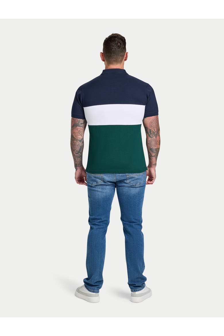 Short Sleeve Cut & Sew Panel Pique Polo, Alternate, color, Forest