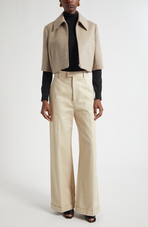 Bottega Veneta Wool & Cashmere Crop Jacket In Neutral