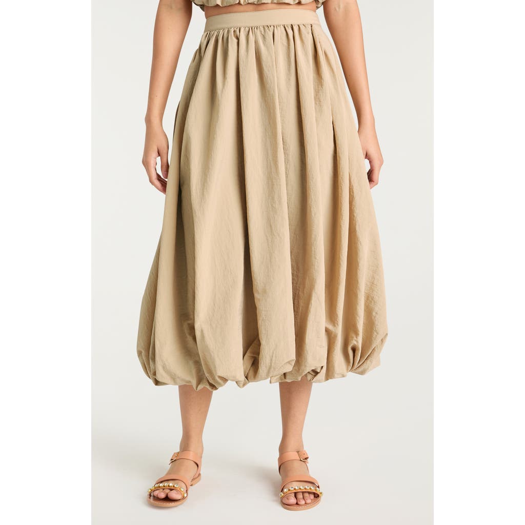Cinq À Sept Allinae Bubble Hem Nylon Skirt In Khaki