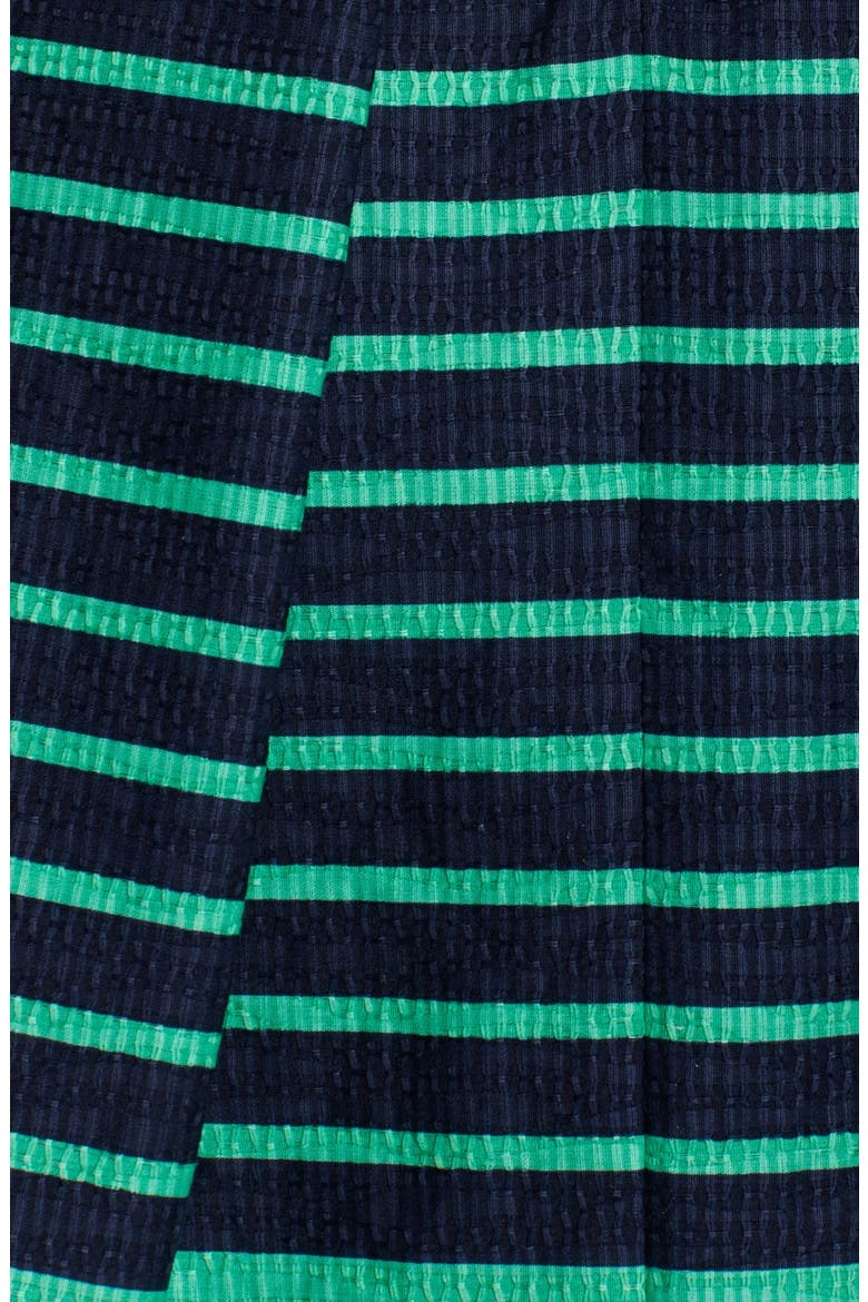 Stripe Jacquard Popover Fit & Flare Dress, Alternate, color, NAVY/ GREEN