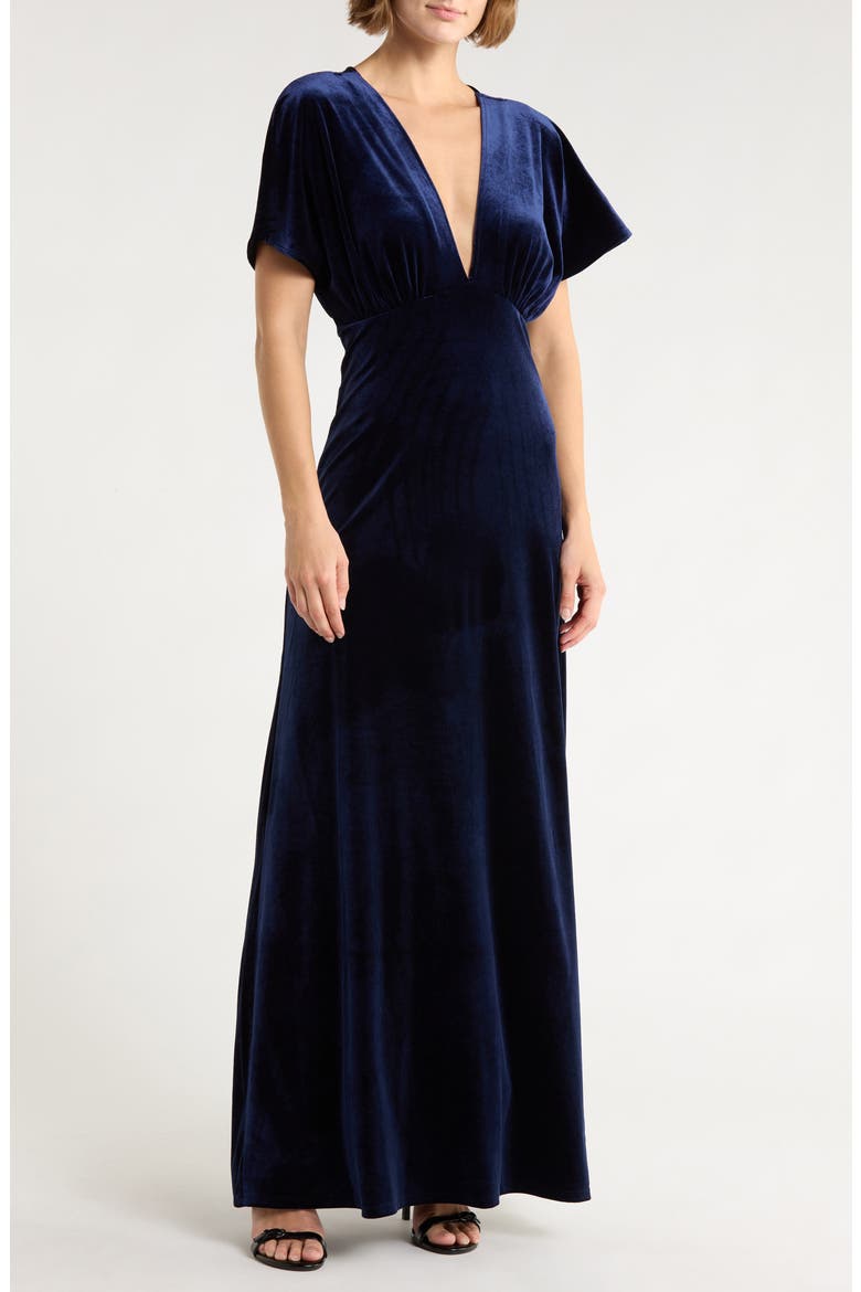 Paige Velvet Maxi Dress, Main, color, EVENING BLUE