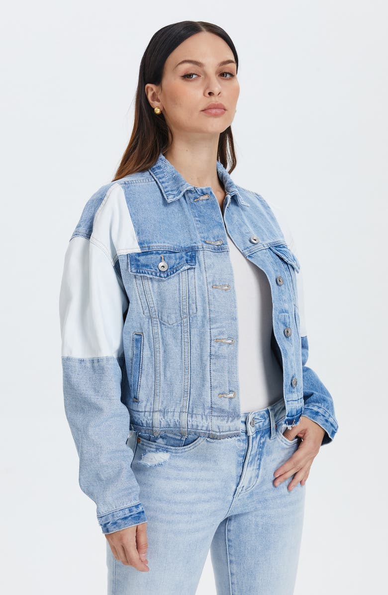 Bayeas Patchwork Denim Jacket, Alternate, color, Polychrome