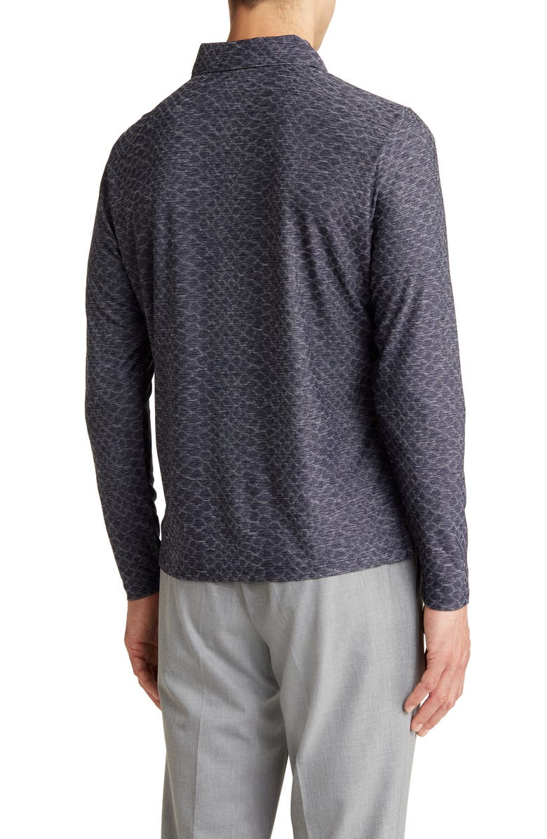 Robert Barakett Saldon Long Sleeve Jacquard Polo, Alternate, color, 