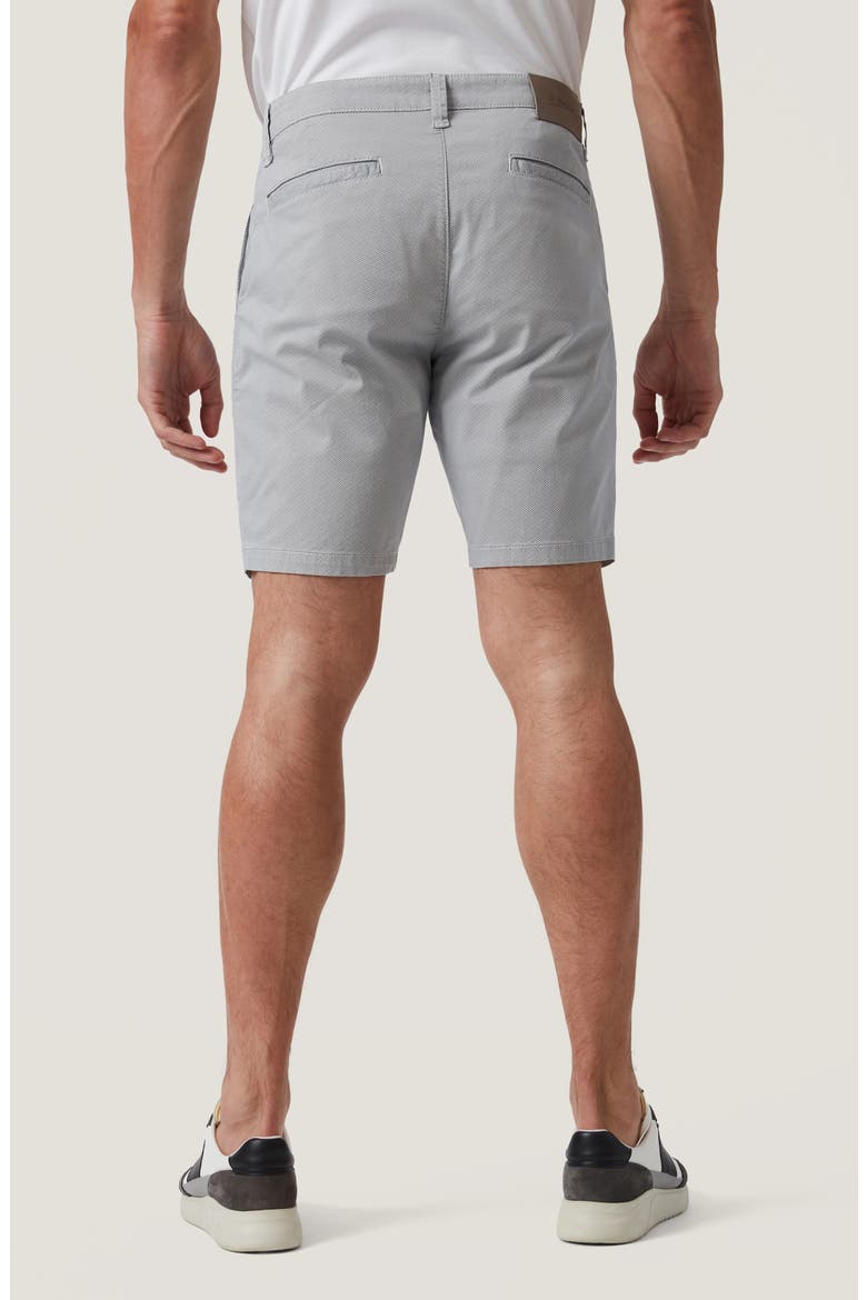 Arizona Slim Fit Grey Tie Print Flat Front Cotton Shorts, Alternate, color, GREY TIE PRINT