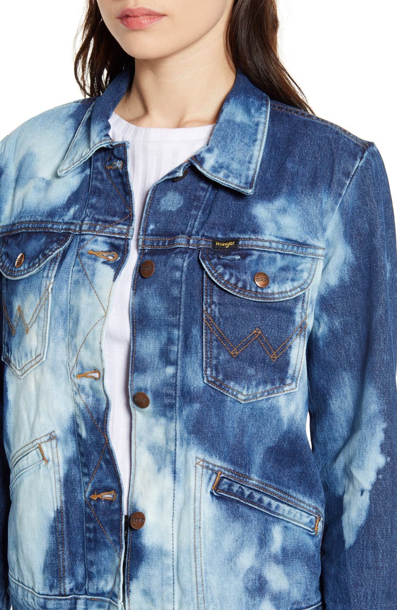 Wrangler Bleached Denim Jacket, Alternate, color, 
