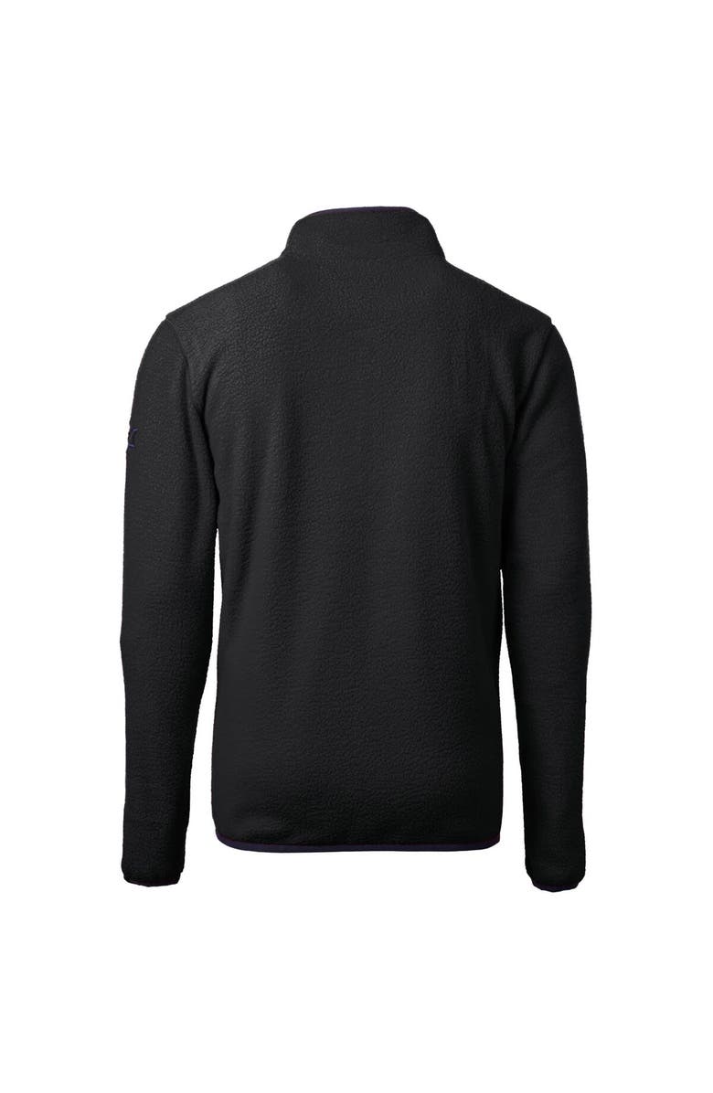 Cutter & Buck Men's Cutter & Buck  Black Lansing Lugnuts Cascade Eco Sherpa Fleece Quarter-Zip Jacket, Alternate, color, 