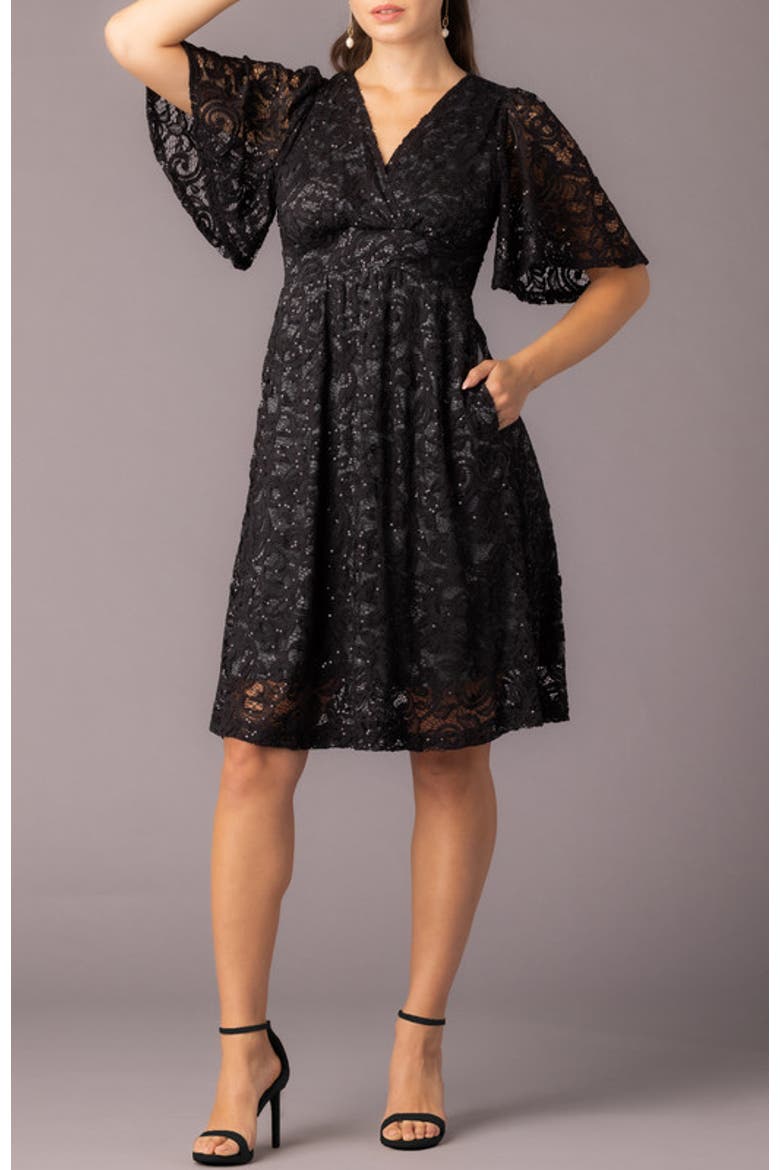 Starry Sequin Lace Cocktail Dress, Alternate, color, Storm Grey