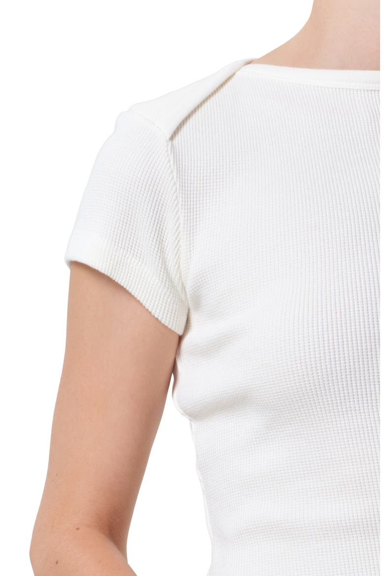 Waffle Knit Cotton Baby Tee, Alternate, color, PASHMINA OFF WHITE