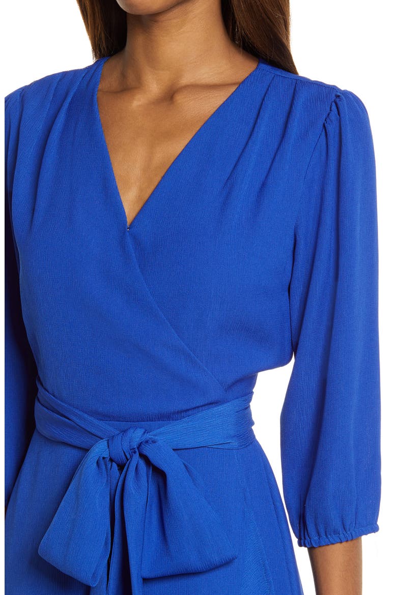 Twirl Faux Wrap Dress, Alternate, color, BLUE SURF