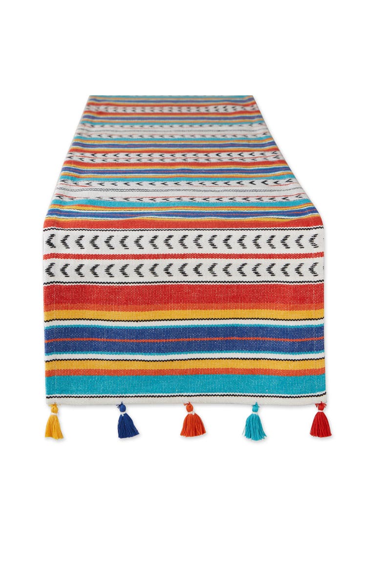 Picante Stripe Tassel Table Runner, Main, color, Picante Stripe