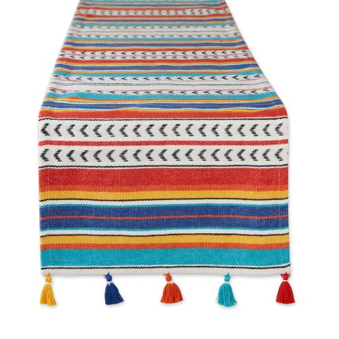 Picante Stripe Tassel Table Runner